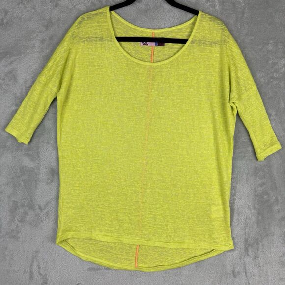 Moods Of Norway Women’s Top Size Small Neon Green Sheer Relaxed Oversized Baggy - Picture 1 of 9